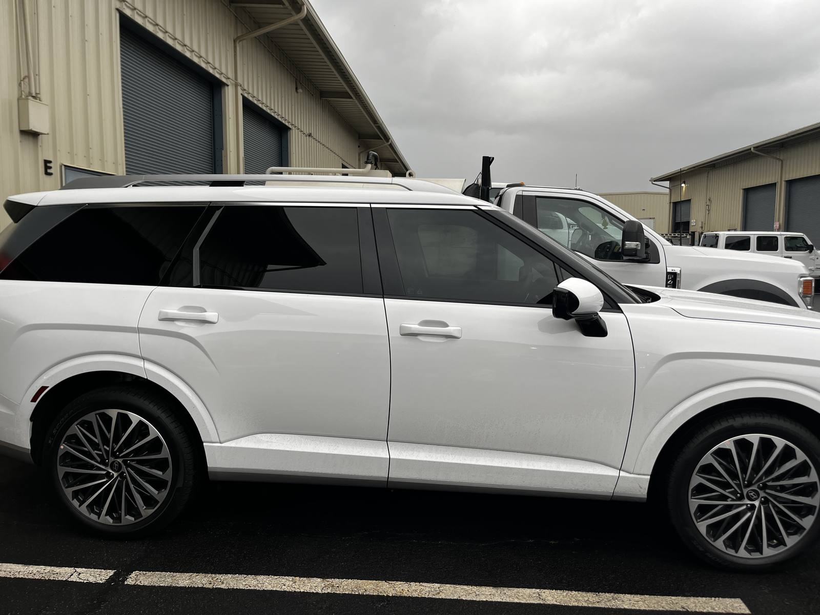 Hyundai Palisade with privacy window tint installed by Eclipse Tinting Hawaii in Hilo